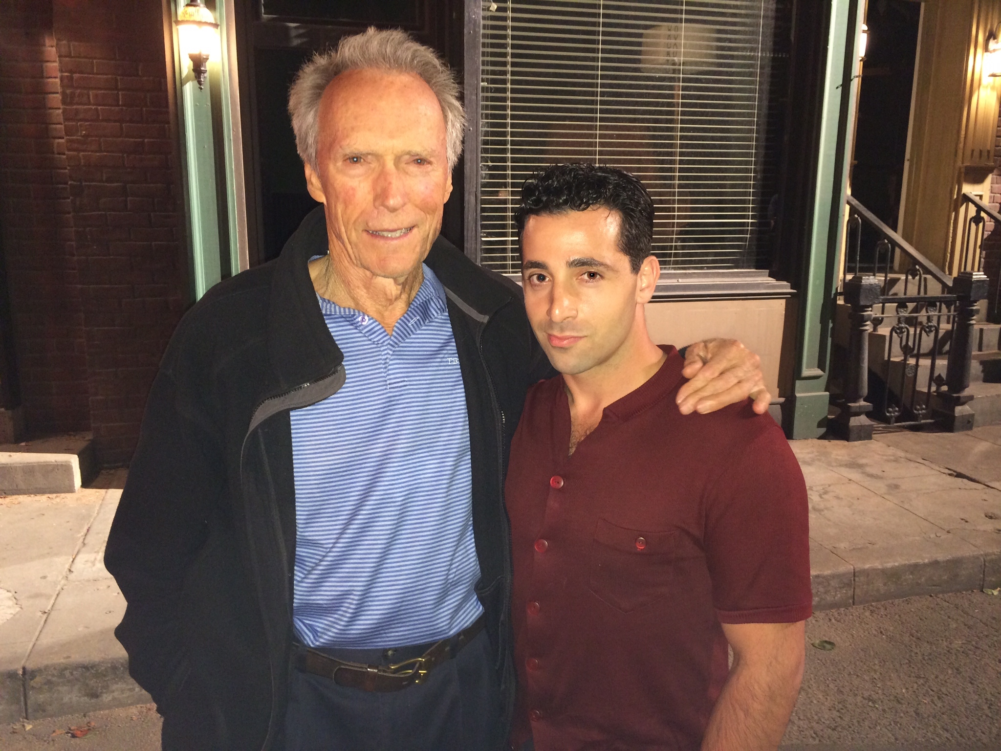 Clint Eastwood & Johnny Cannizzaro on the set of Jersey Boys.