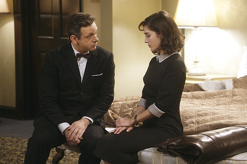 Still of Lizzy Caplan and Michael Sheen in Masters of Sex (2013)