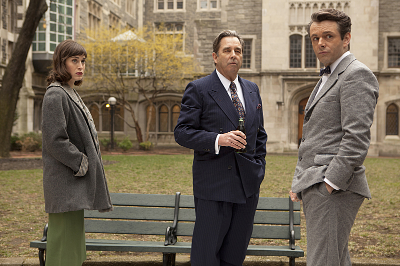 Still of Beau Bridges, Lizzy Caplan and Michael Sheen in Masters of Sex (2013)
