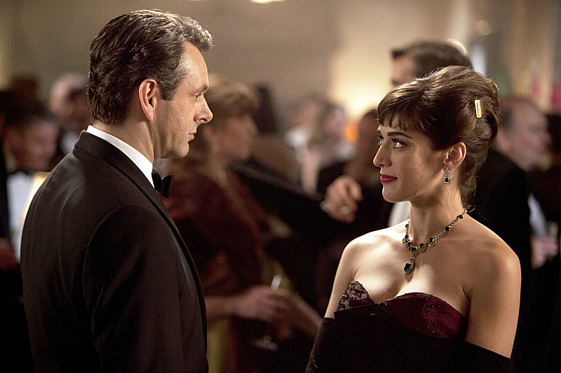 Still of Lizzy Caplan and Michael Sheen in Masters of Sex (2013)