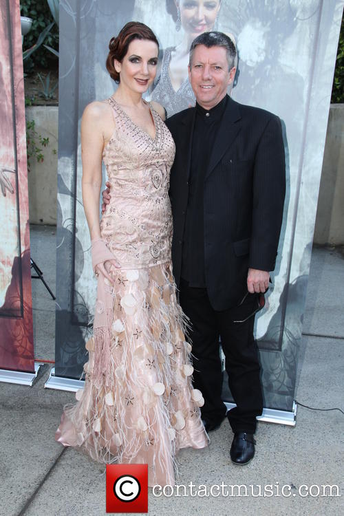 Hélène Cardona and John FitzGerald attend the Sue Wong Fall 2013 Great Gatsby Collection Unveiling and Birthday Celebration on April 19, 2013 in Los Angeles, California.