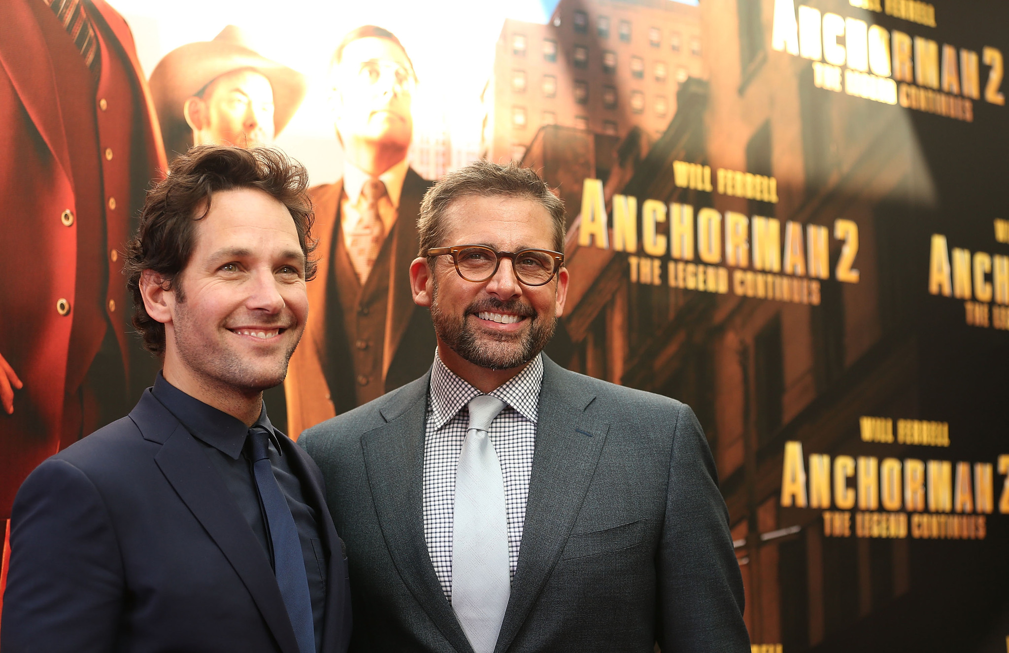 Steve Carell and Paul Rudd at event of Anchorman 2: The Legend Continues (2013)