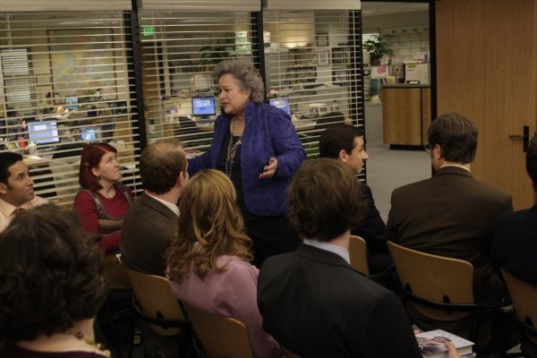 Still of Kathy Bates, Steve Carell and Kate Flannery in The Office (2005)