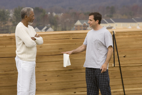 Still of Morgan Freeman and Steve Carell in Evan Almighty (2007)