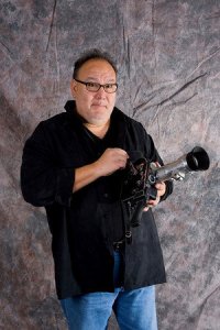 Leonard Carillo with his very first 16mm Bolex. He reseved it when he was 25 years old and made his very first film called 