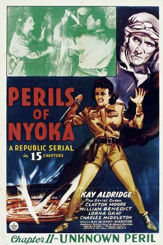 Kay Aldridge, Clayton Moore and Charles Middleton in Perils of Nyoka (1942)