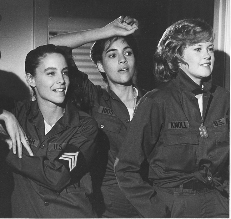 Julie Carmen (middle), Kathleen Quinlan and Melanie Griffith star in SHE'S IN THE ARMY NOW an NBC MOW