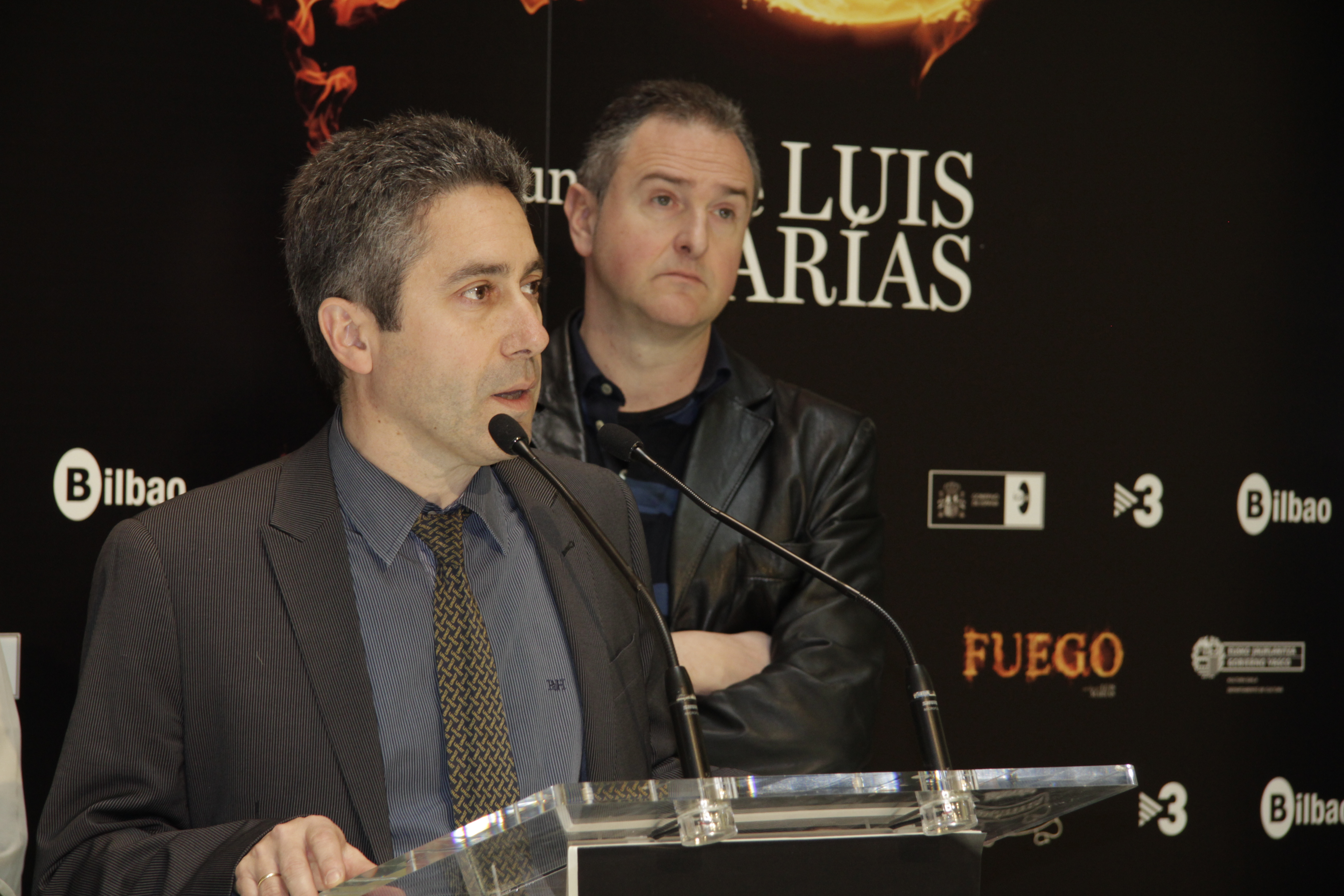Press conference at Bilbao introducing the shooting of FUEGO, by Luis Marias
