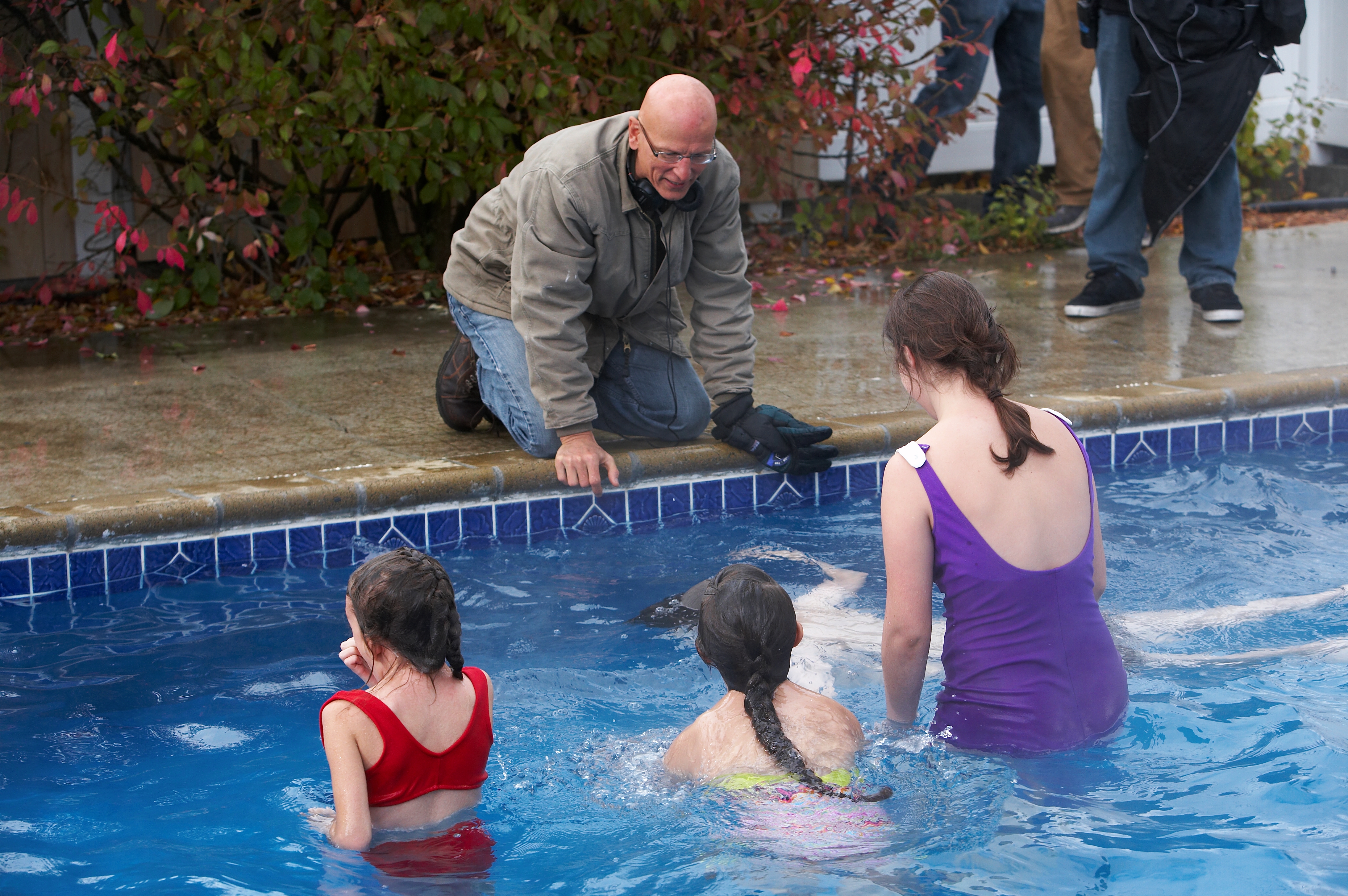 Different Drummers co-director with Taylor Gatz (Deana Dahlke) and her swimming class.