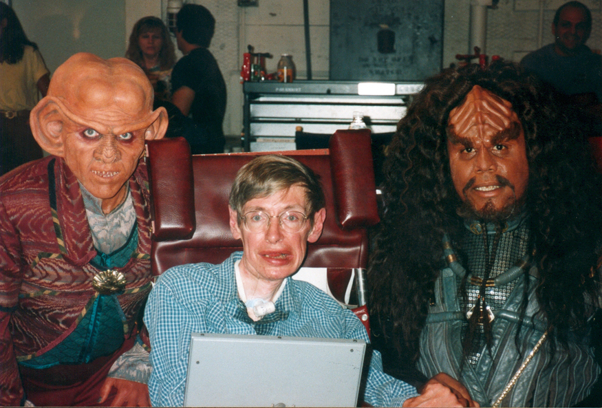 With Stephen Hawking and Armin Shimmerman on 