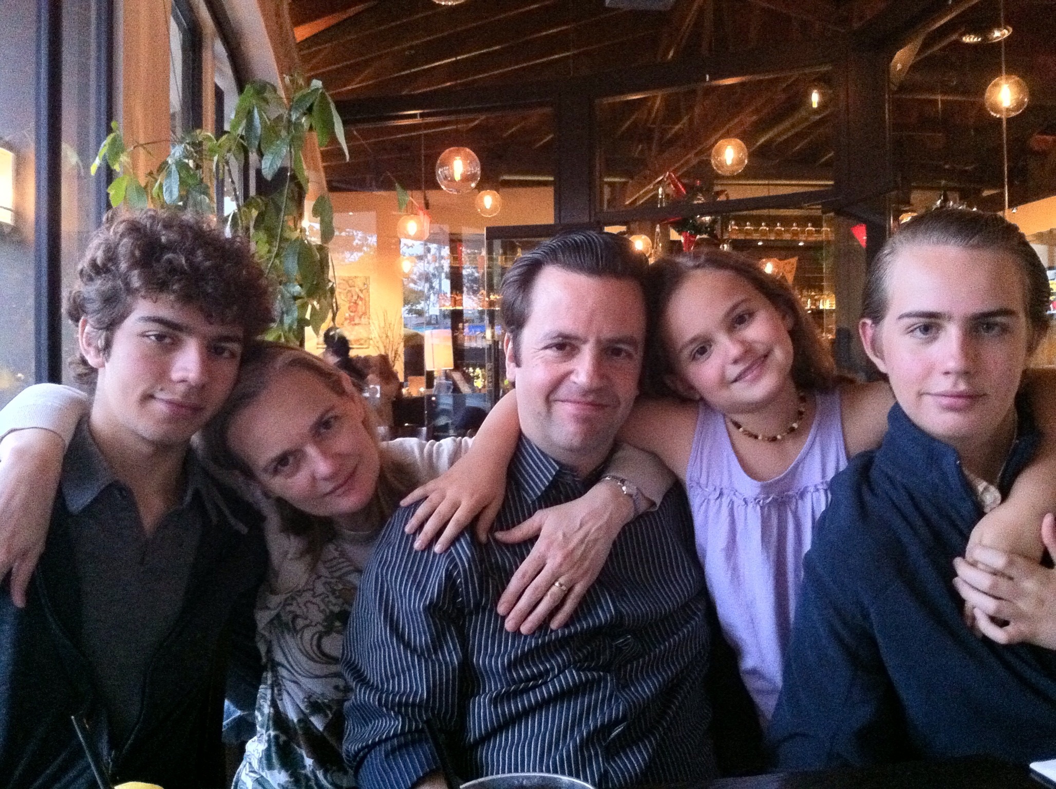 Carrasco-Sanderson Family. From left to right: Juan-Salvador (18), Andrea Sanderson, Salvador Carrasco, Cassandra (8), Sebastian (15). Santa Monica, CA; May 7, 2012.