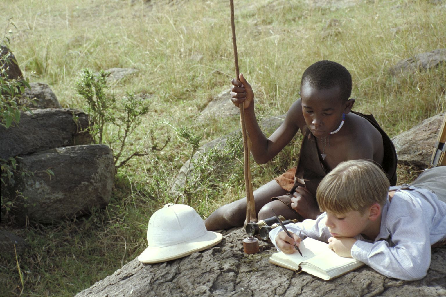 Still of Corey Carrier and Isaac Senteu Supeyo in The Young Indiana Jones Chronicles (1992)