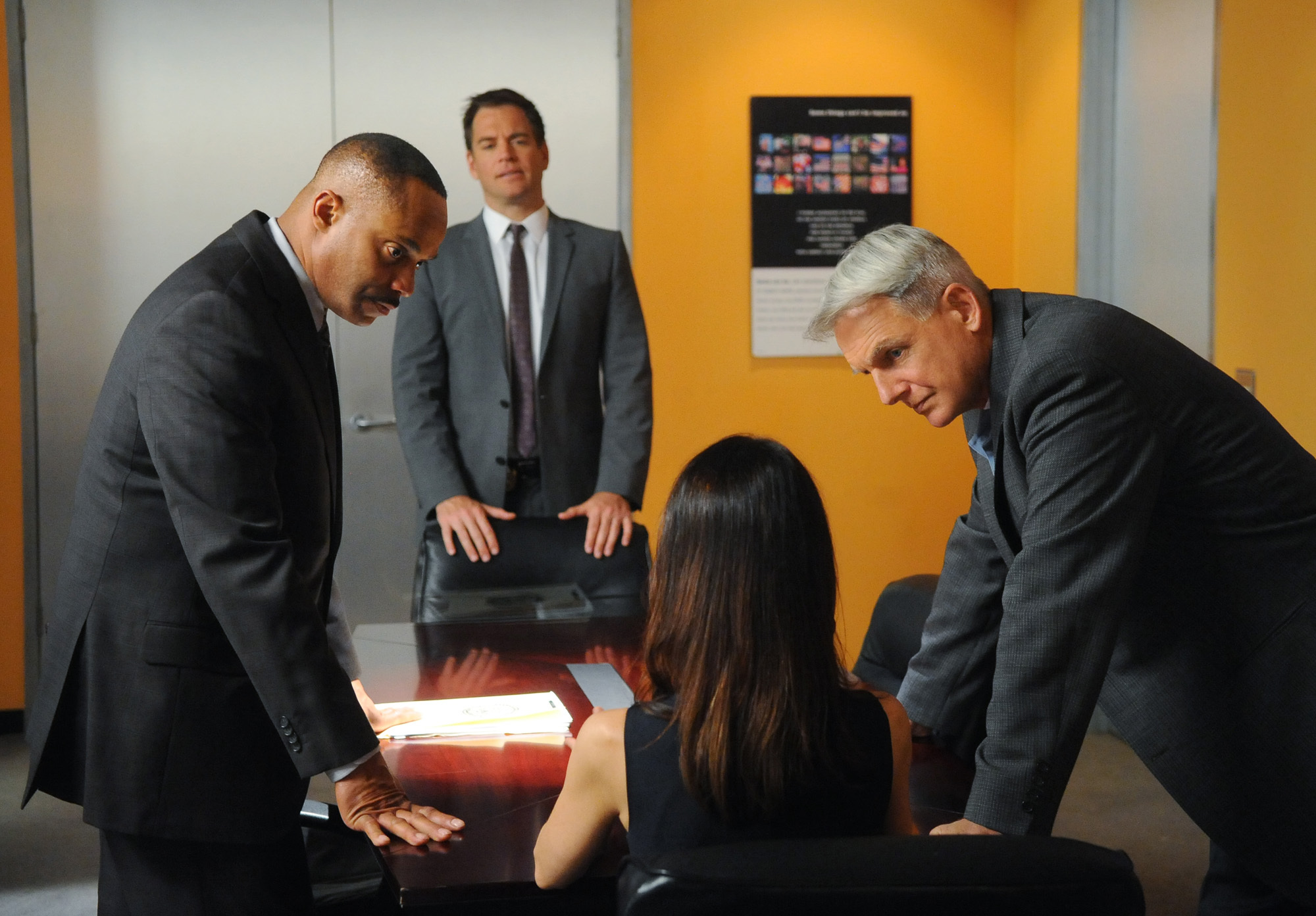 Still of Mark Harmon, Rocky Carroll and Michael Weatherly in NCIS: Naval Criminal Investigative Service (2003)