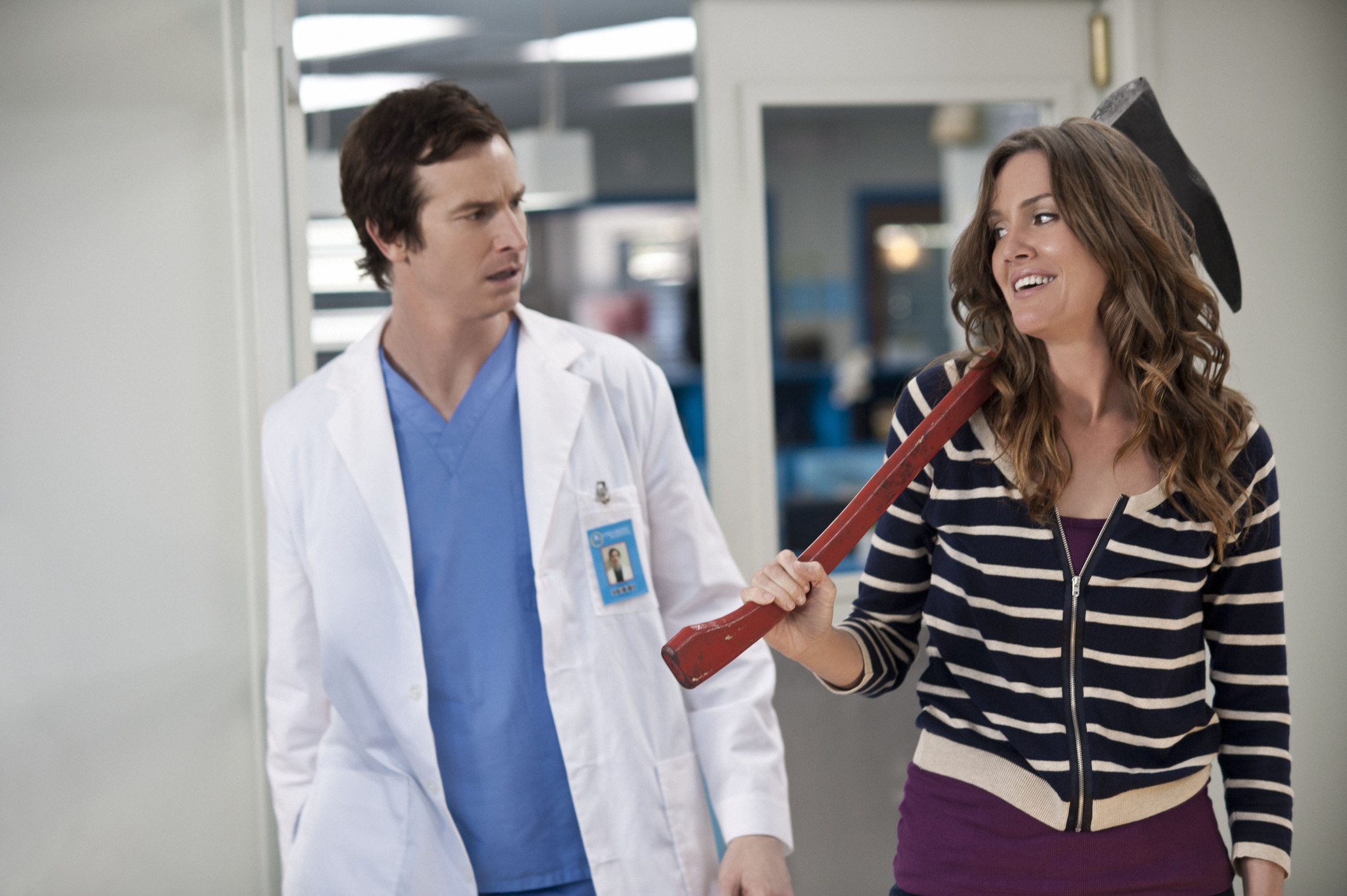 Still of Erinn Hayes and Rob Huebel in Childrens Hospital (2008)