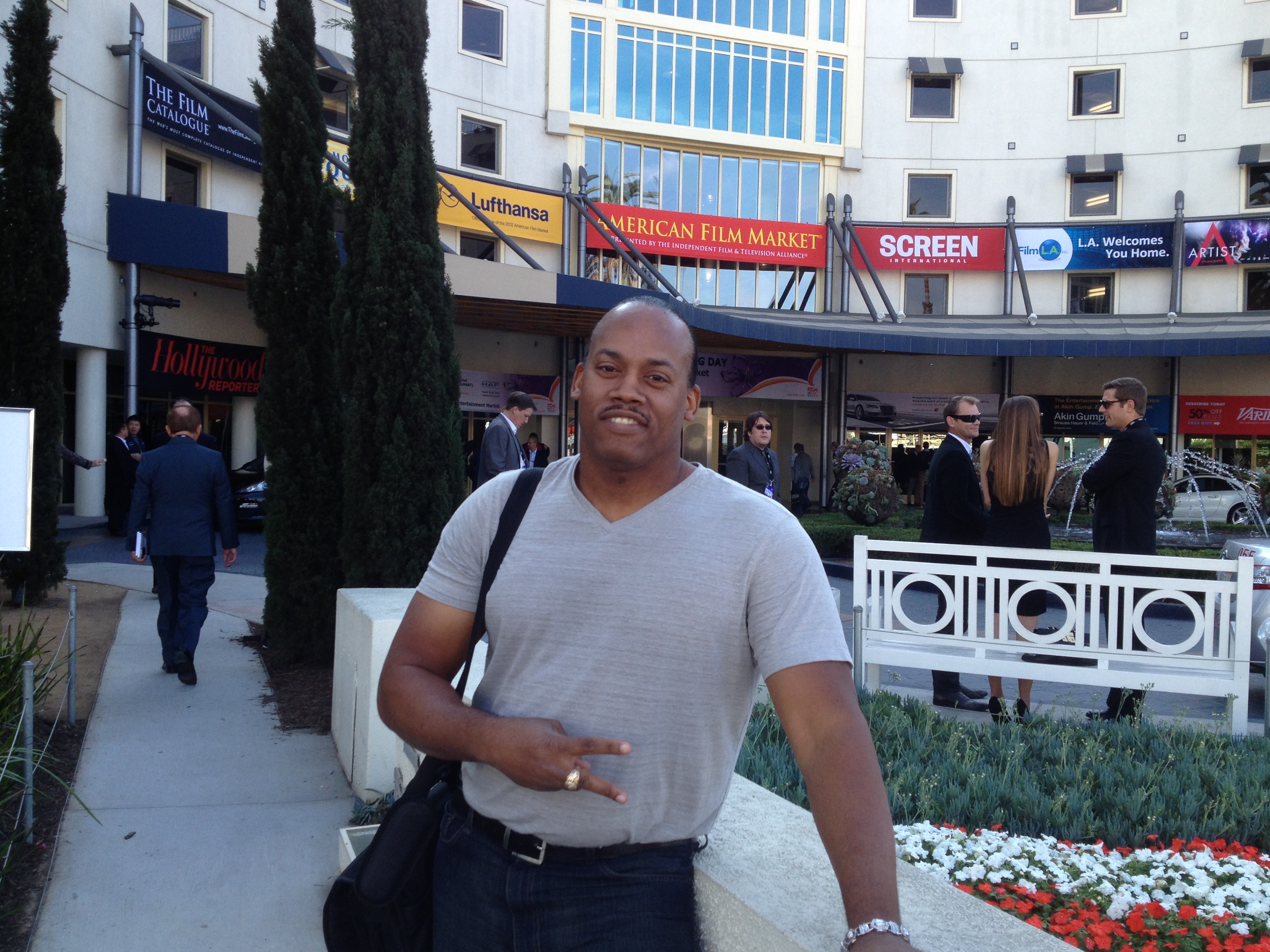 Producer Greg Carter putting in work at the 2012 American Film Market in Santa Monica.