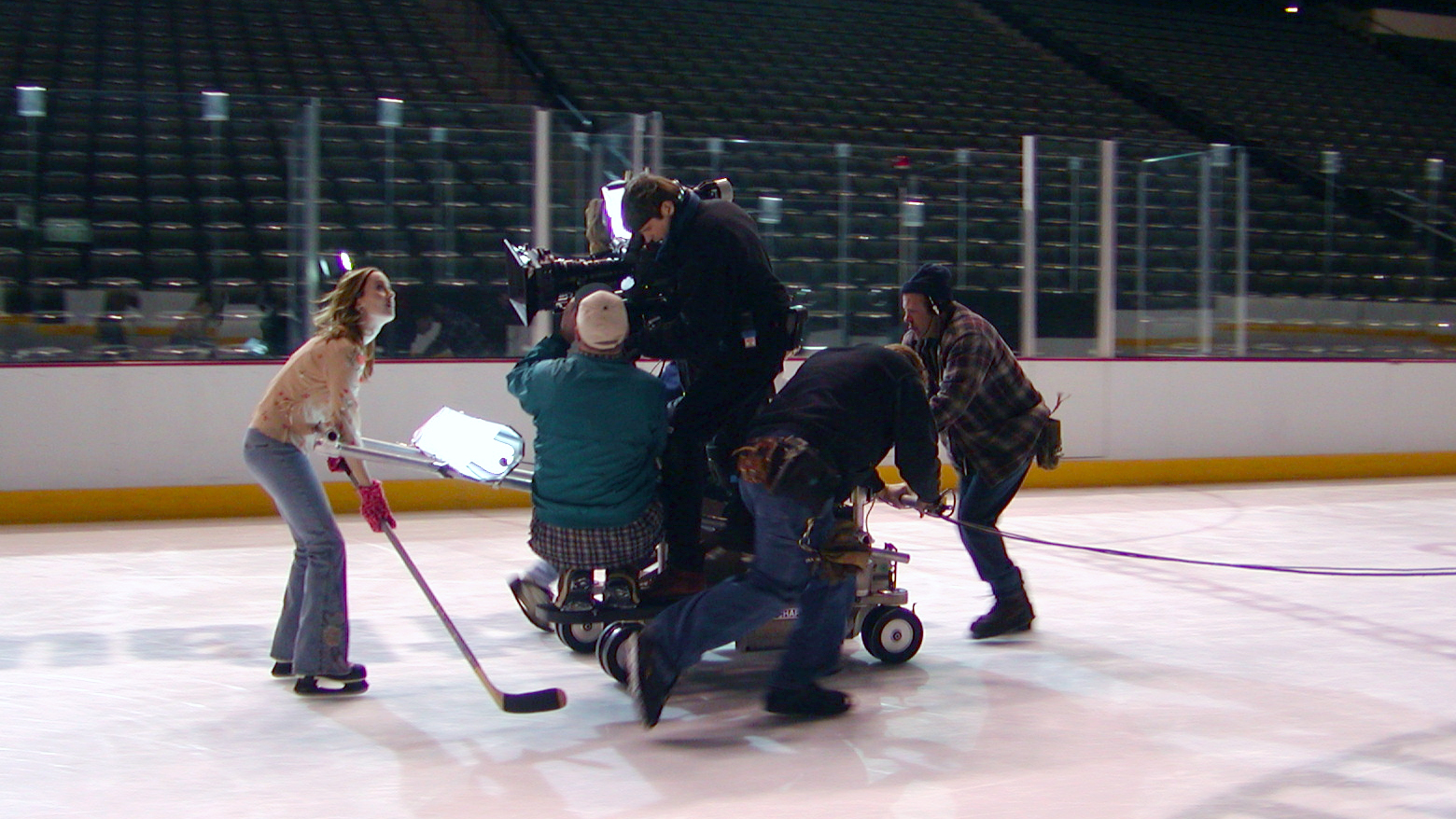 On the ice shooting a 
