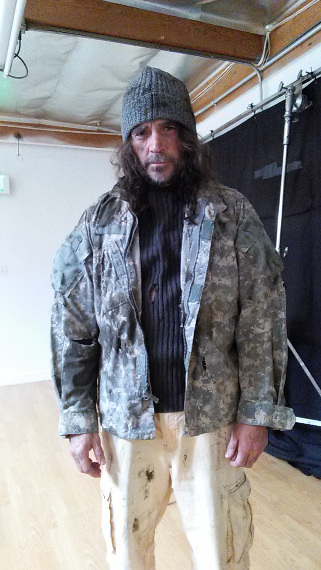 Homeless veteran from EXTRA SPECIAL MASSAGE, March 2015.