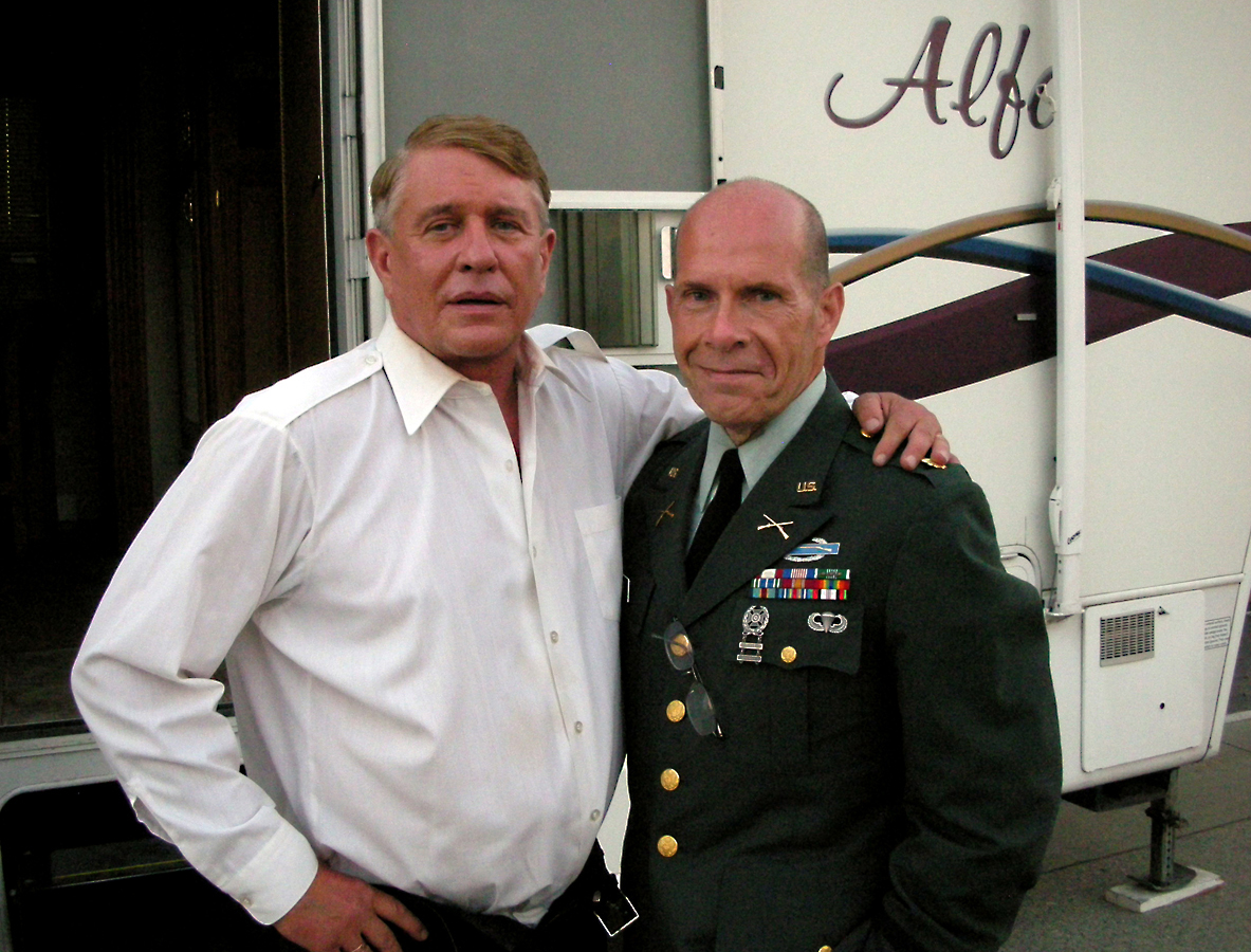 With Tom Berenger on the set of SILENT VENOM (aka SEA SNAKES)