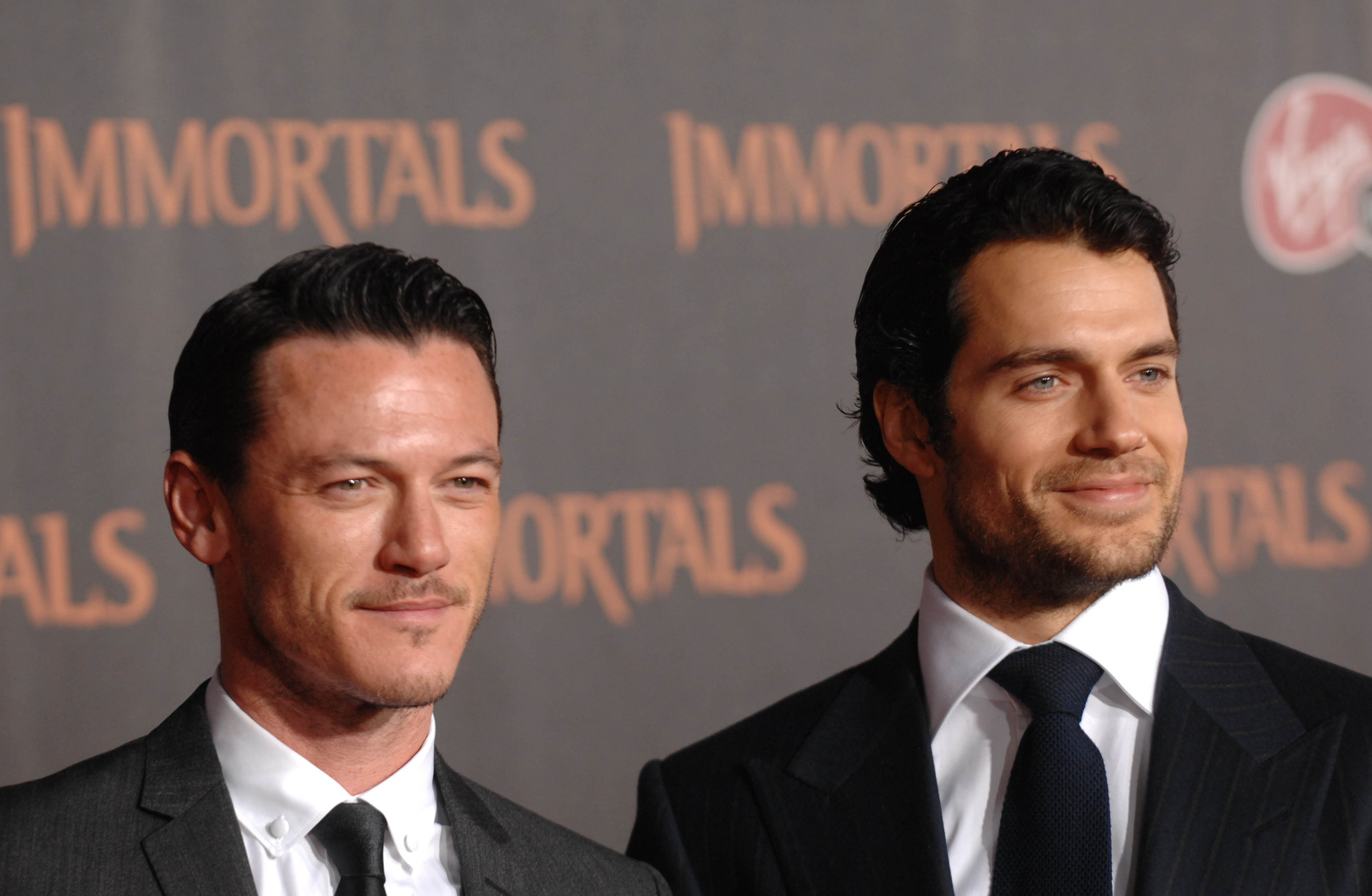 Henry Cavill and Luke Evans at event of Nemirtingieji (2011)