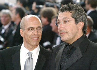 Jeffrey Katzenberg and Alain Chabat at event of Srekas 2 (2004)