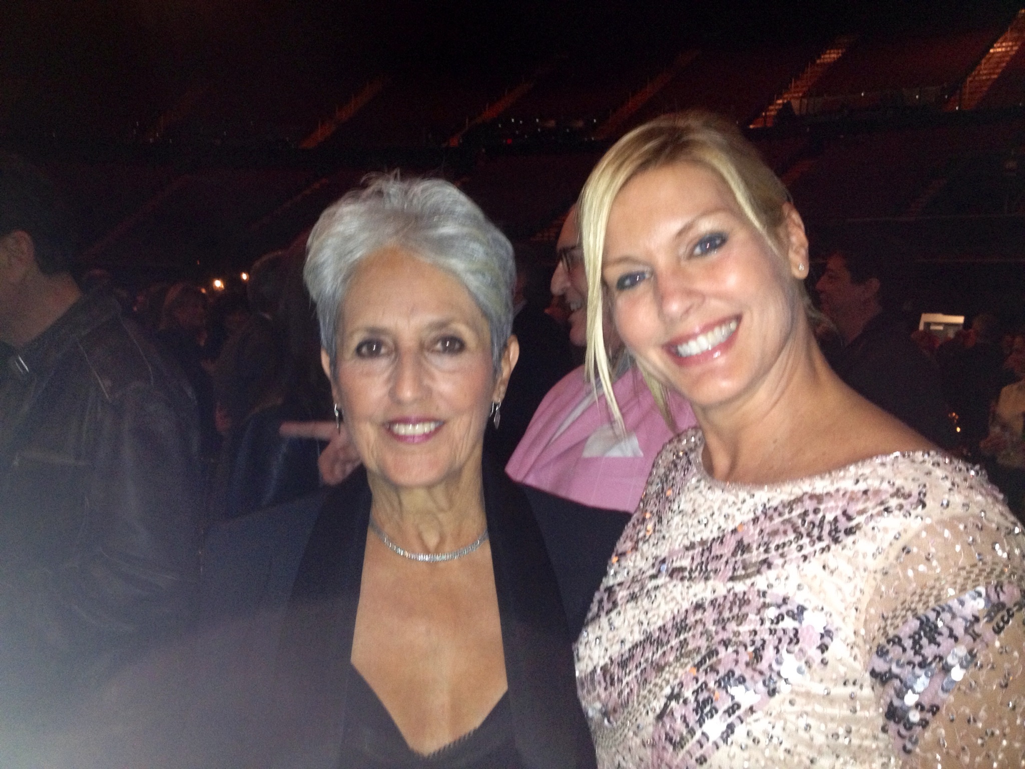 Joan Baez and LaReine Chabut at The NEW Forum Irving Azoff/Peter Grosslight Cancer Fundraiser