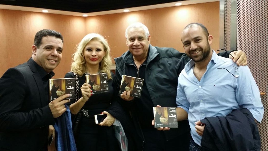 At NDU Notre Dame University, Lebanon with Producer Sam Lahoud (left) and Writer Nicolas Khabbaz (right)