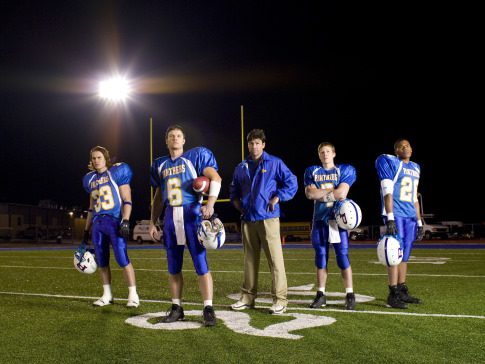 Kyle Chandler, Zach Gilford, Taylor Kitsch, Gaius Charles and Scott Porter in Friday Night Lights (2006)