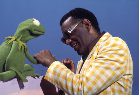 Ray Charles with Kermit the Frog on 