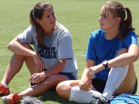 Brandi Chastain and Leah Pipes in Her Best Move (2007)