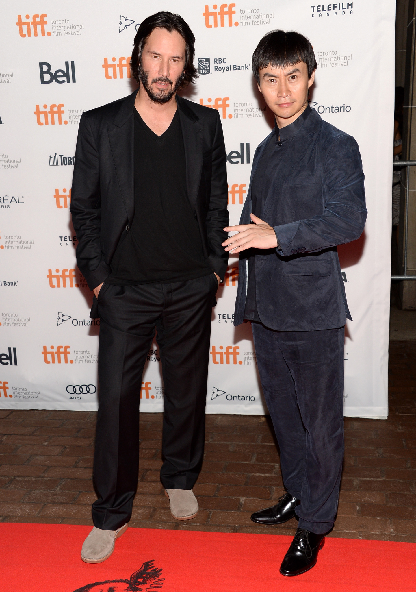 Keanu Reeves and Tiger Hu Chen at event of Man of Tai Chi (2013)