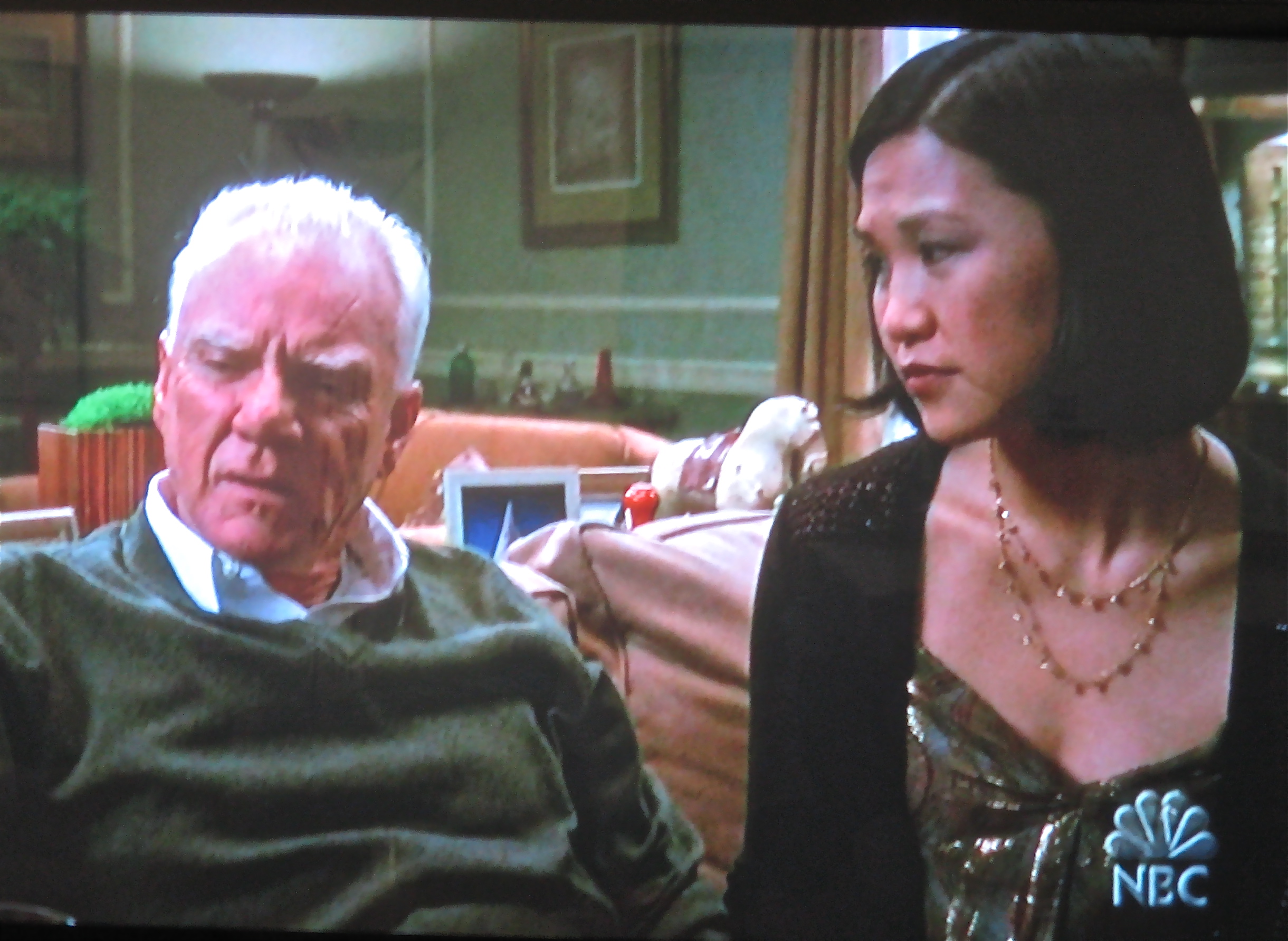 Malcolm McDowell and Cindy Cheung in Law and Order: Criminal Intent.