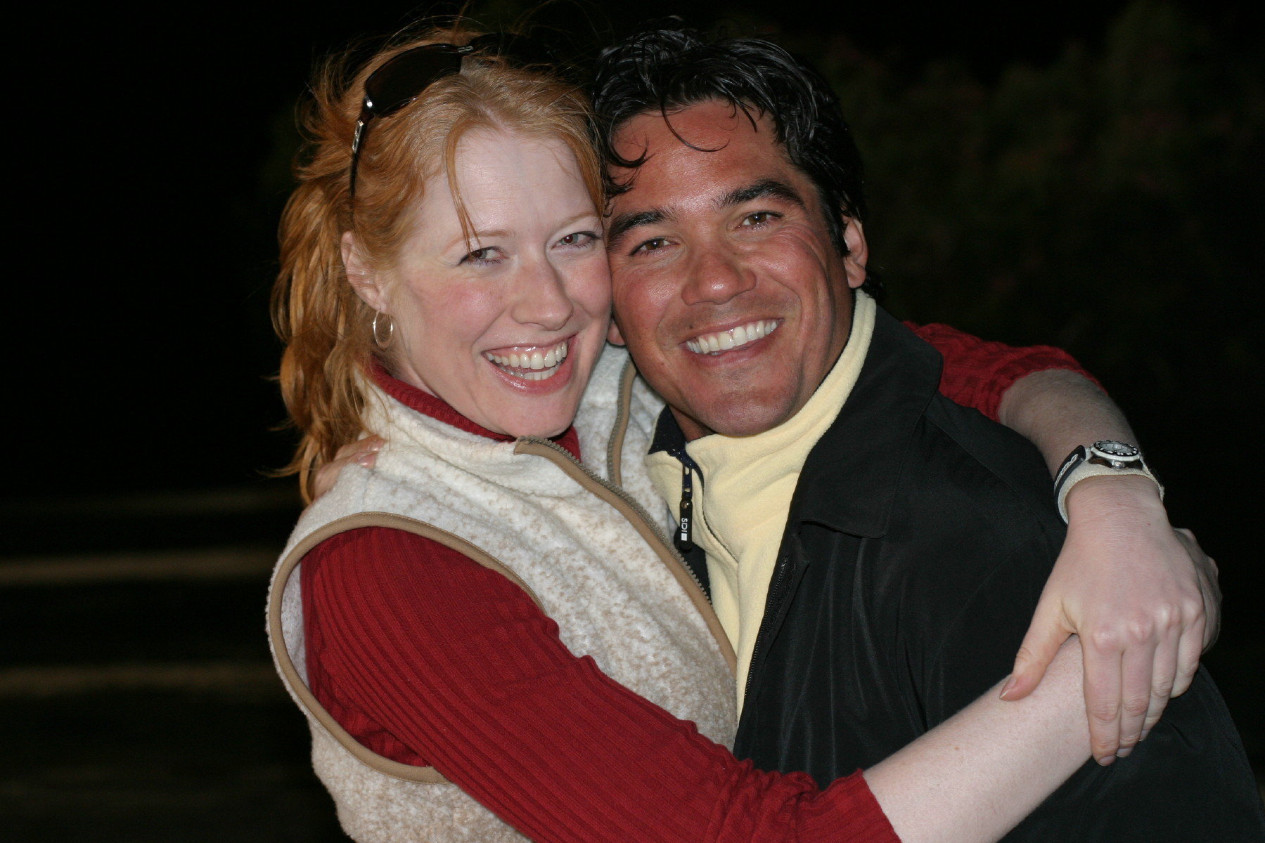 With Dean Cain on the set of 