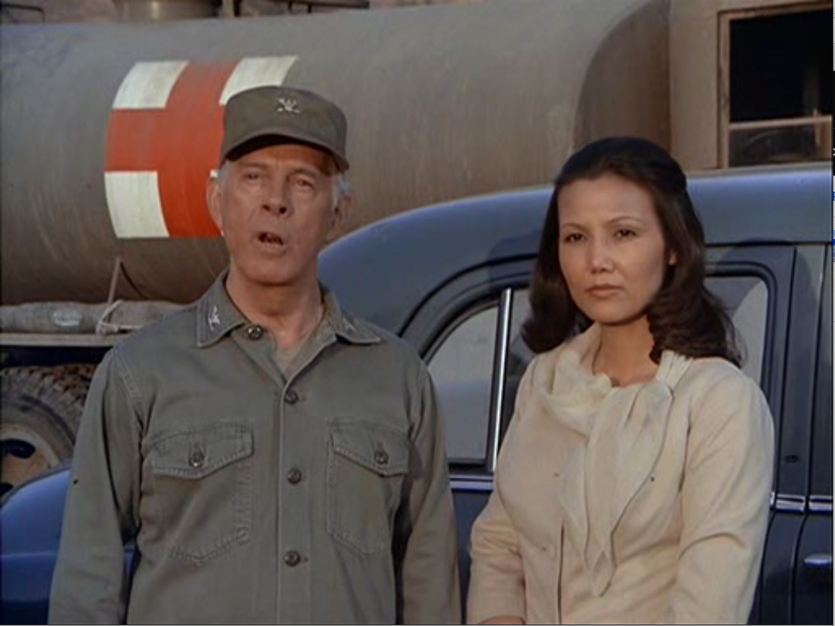 Kieu Chinh with Harry Morgan in M*A*S*H. Season 6 Episode 7