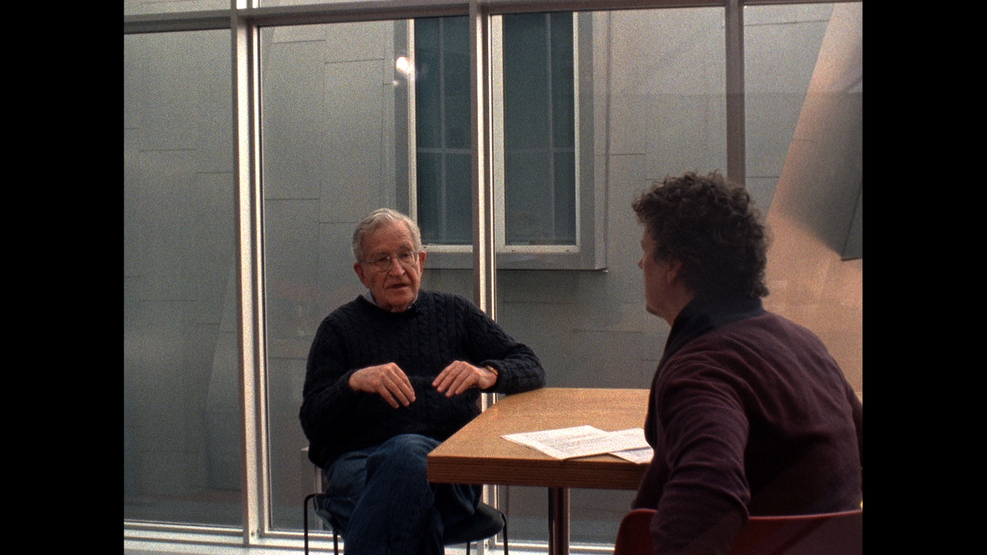 Still of Noam Chomsky and Michel Gondry in Is the Man Who Is Tall Happy?: An Animated Conversation with Noam Chomsky (2013)