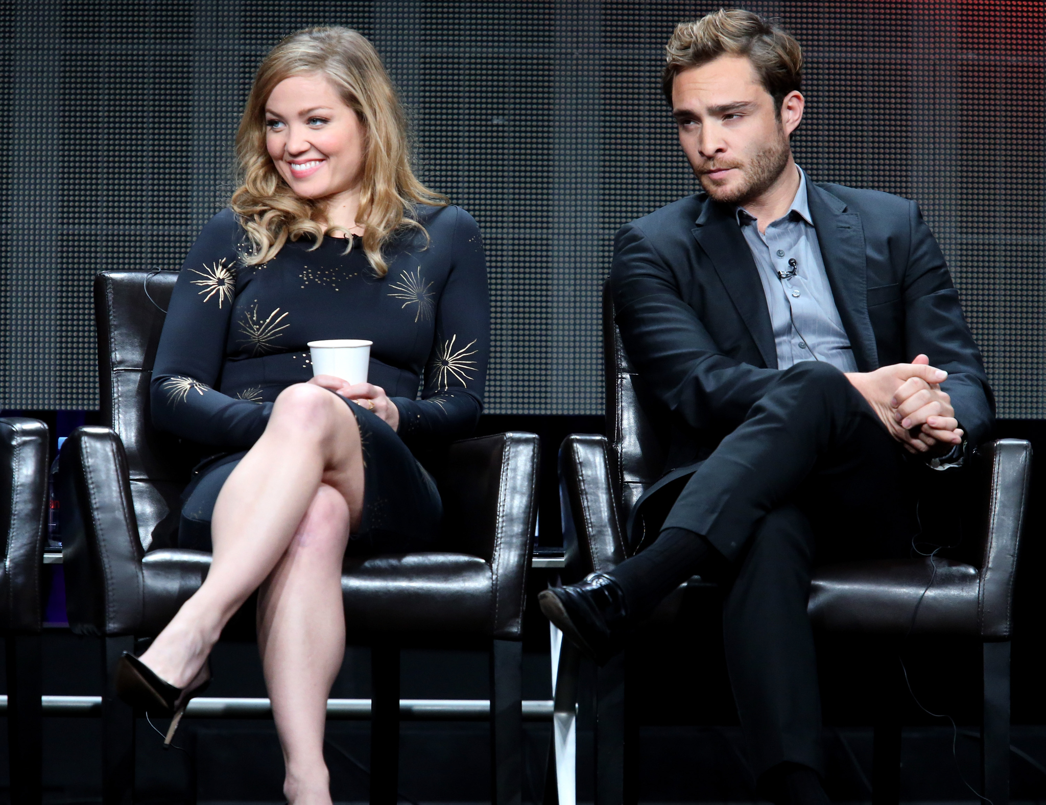 Erika Christensen and Ed Westwick at event of Wicked City (2015)