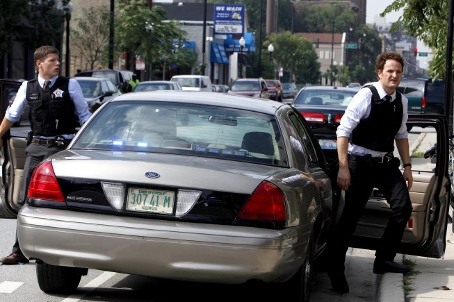 Still of Jason Clarke and Matt Lauria in The Chicago Code (2011)