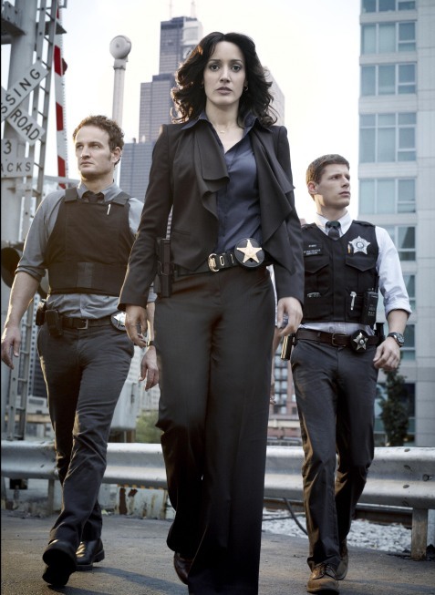 Still of Jennifer Beals, Jason Clarke and Matt Lauria in The Chicago Code (2011)