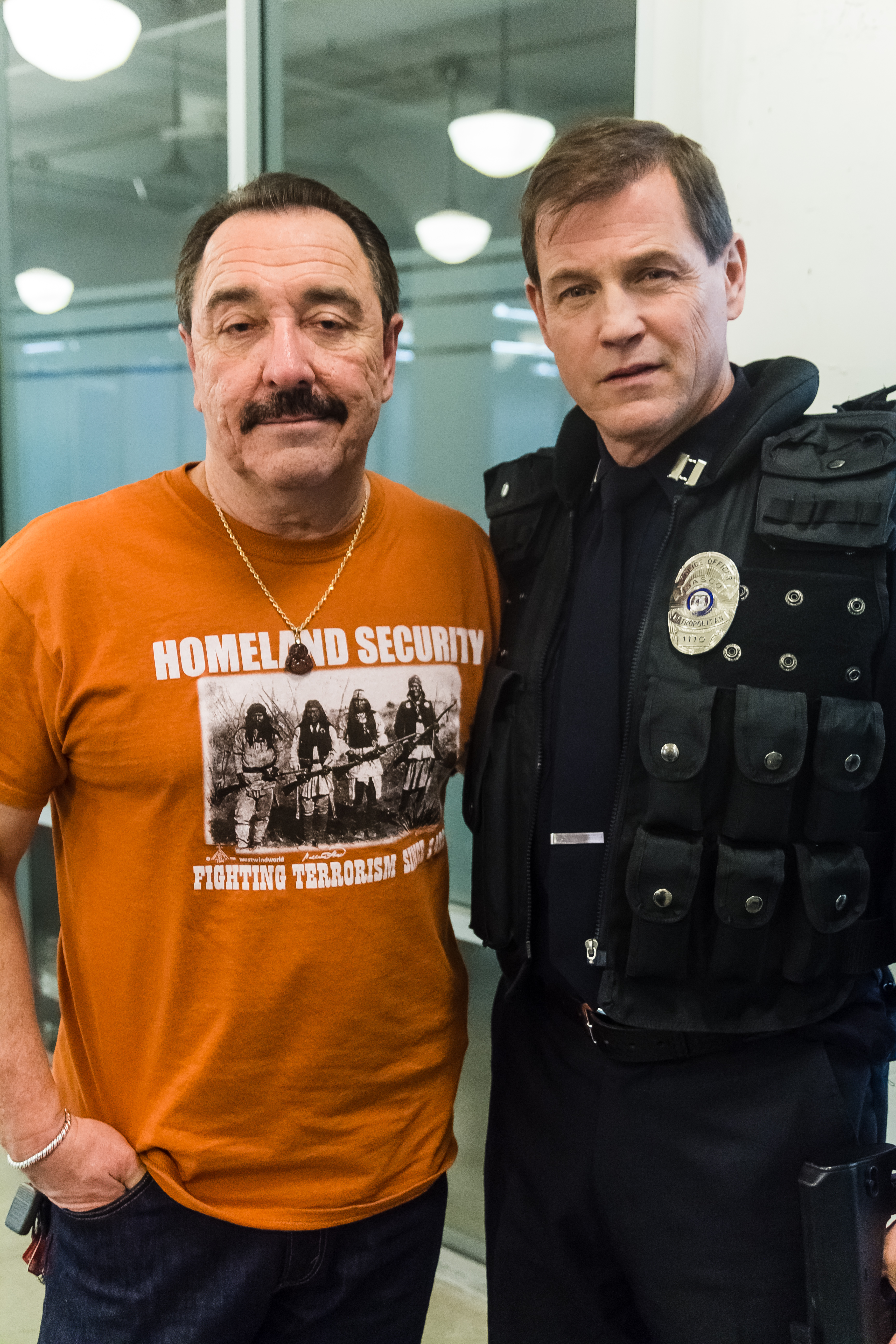 Logan Clarke & Michael Pare' on set of '24 Hours'