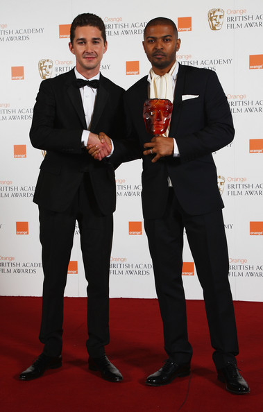 Noel Clarke and Shia Lebouf at the British academy film awards.