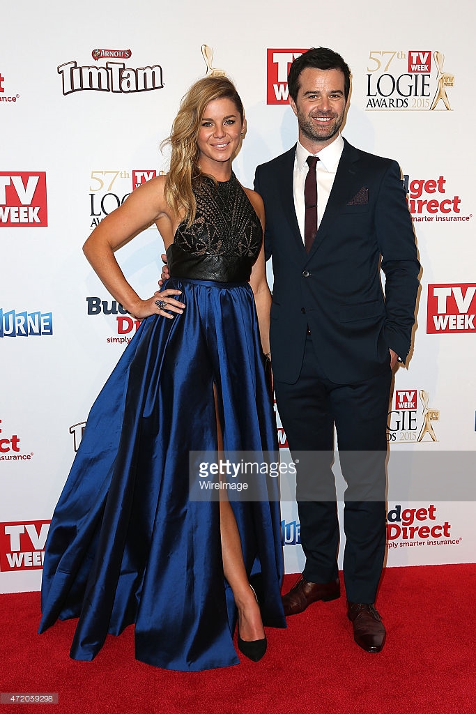 Jessica Grace Smith, Charlie Clausen at 2015 Logie Awards.