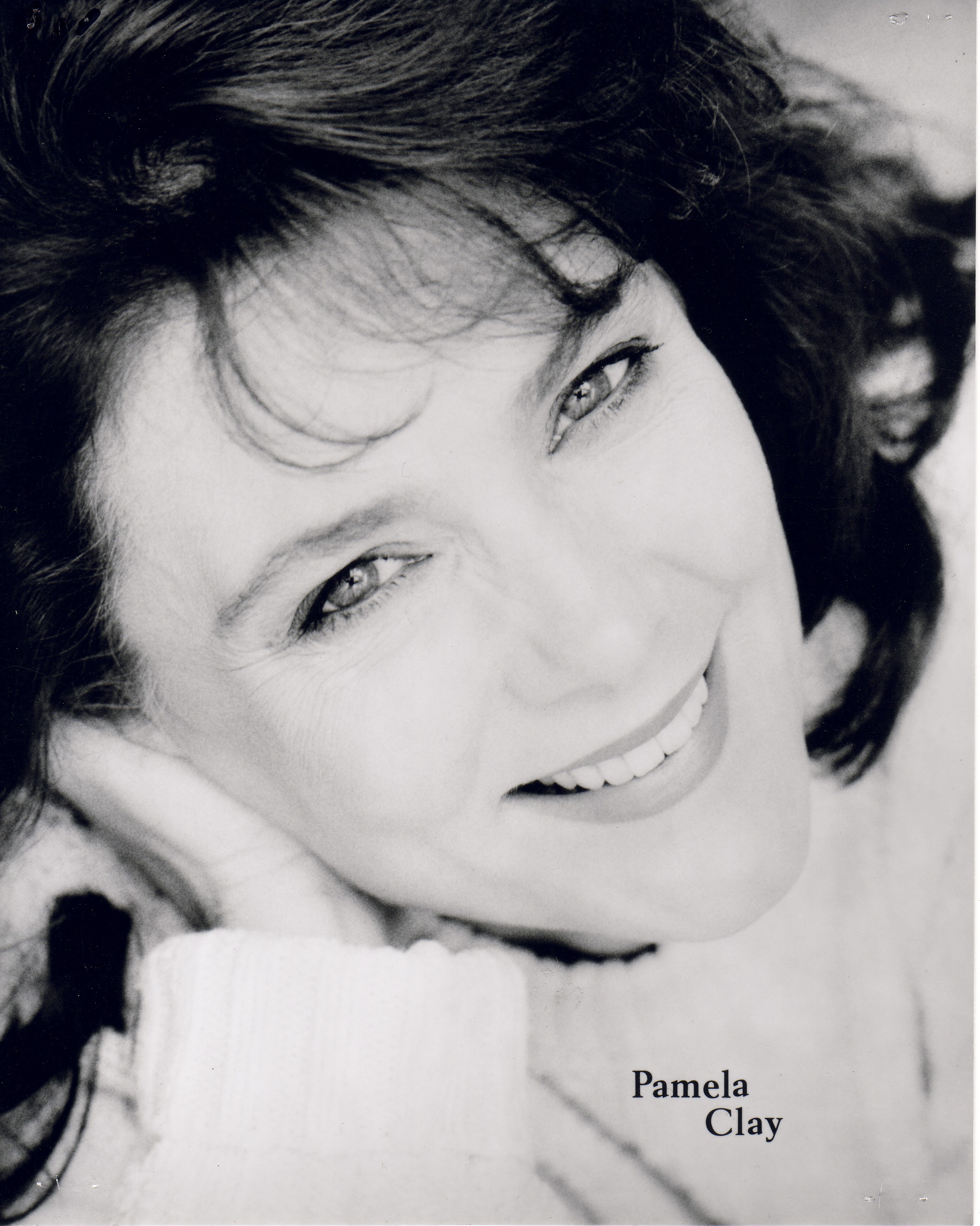 Pamela smiles in black and white!