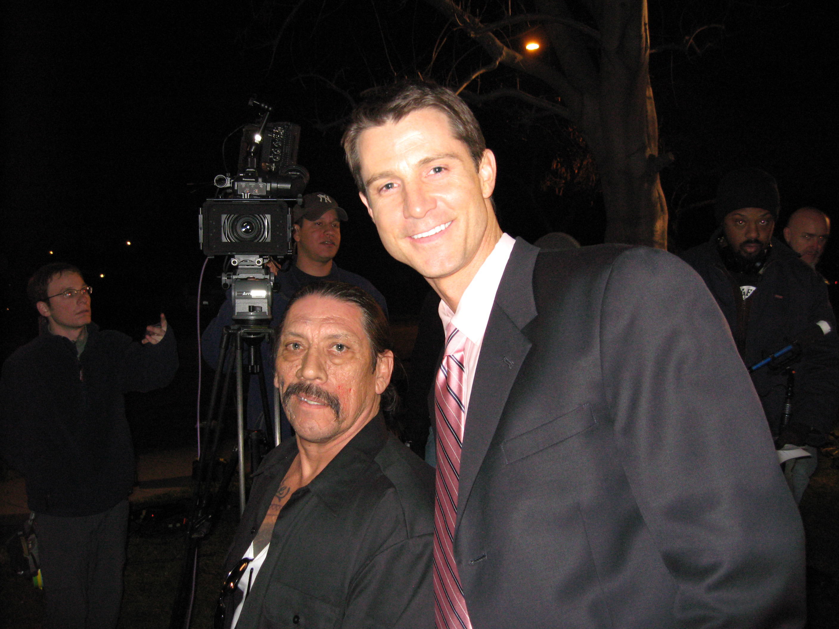 Danny Trejo and Chris Cleveland on the set of 
