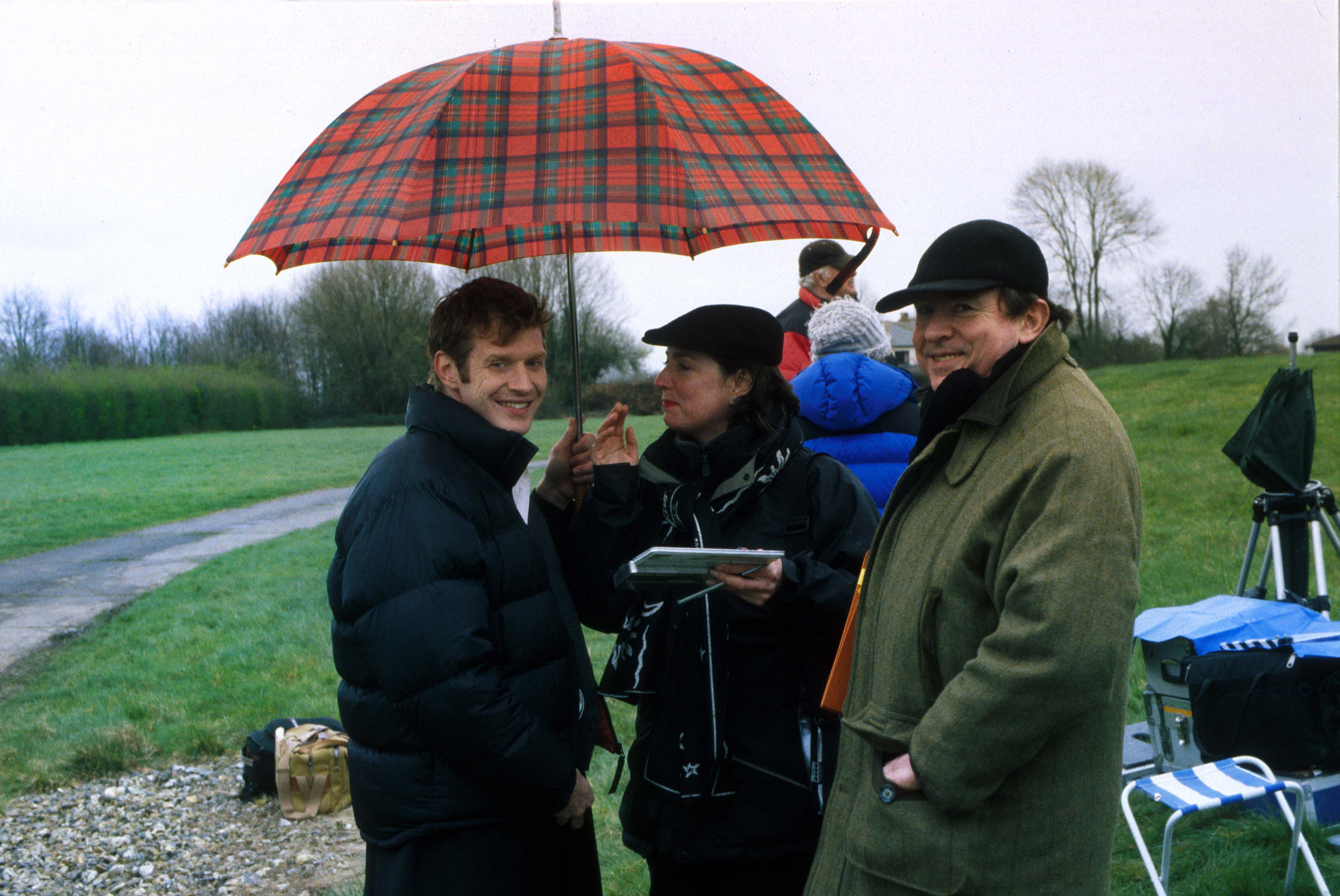 Jason Flemyng, director David Fairman and crew on the set of Lighthouse Hill