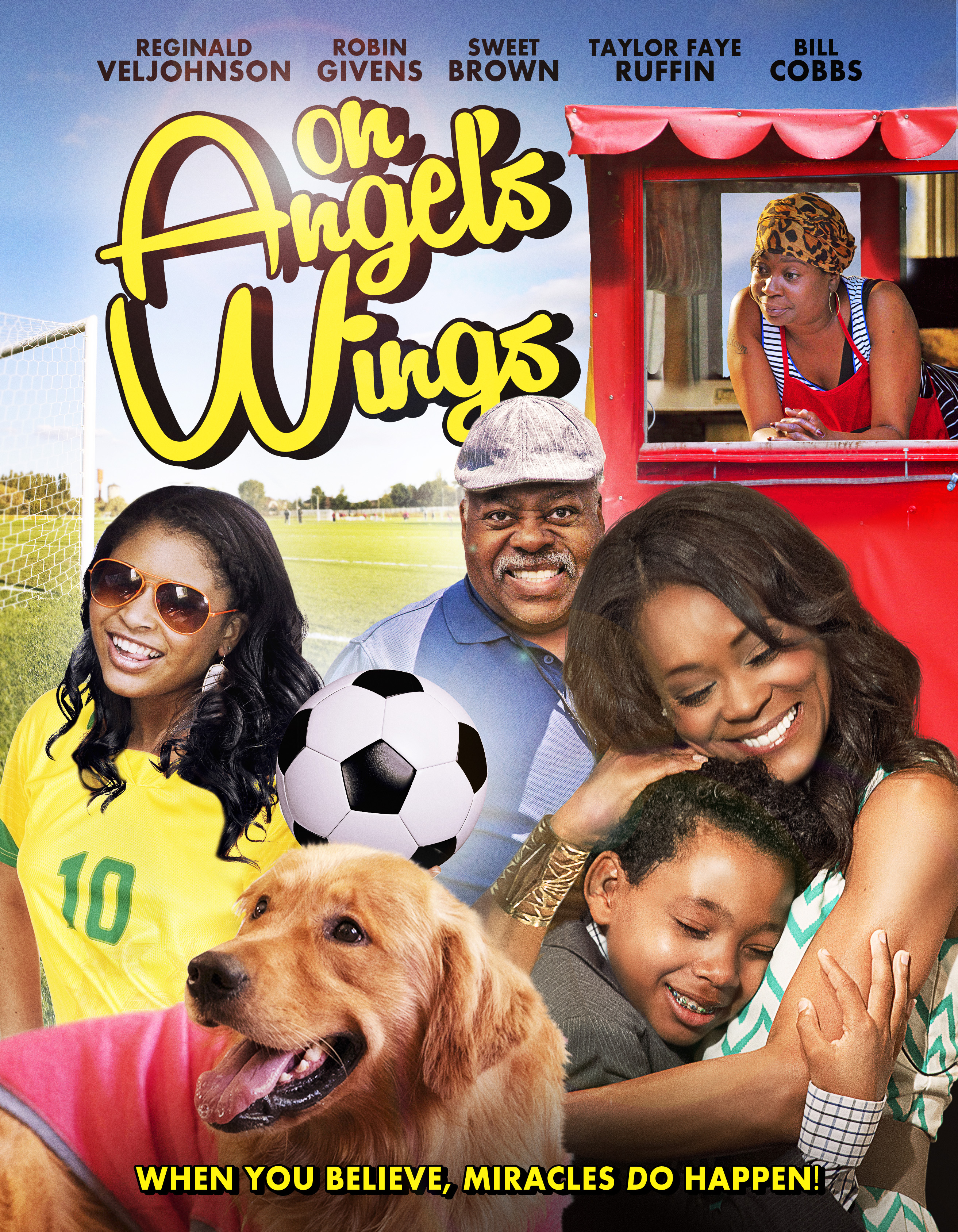 Reginald VelJohnson, Robin Givens, Bill Cobbs, Gerald Webb, Taylor Faye Ruffin, Tyler Humphrey and Sweet Brown in On Angel's Wings (2014)