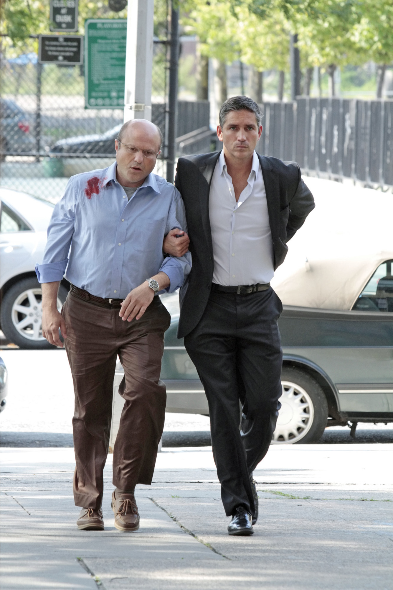 Still of Jim Caviezel and Enrico Colantoni in Person of Interest (2011)