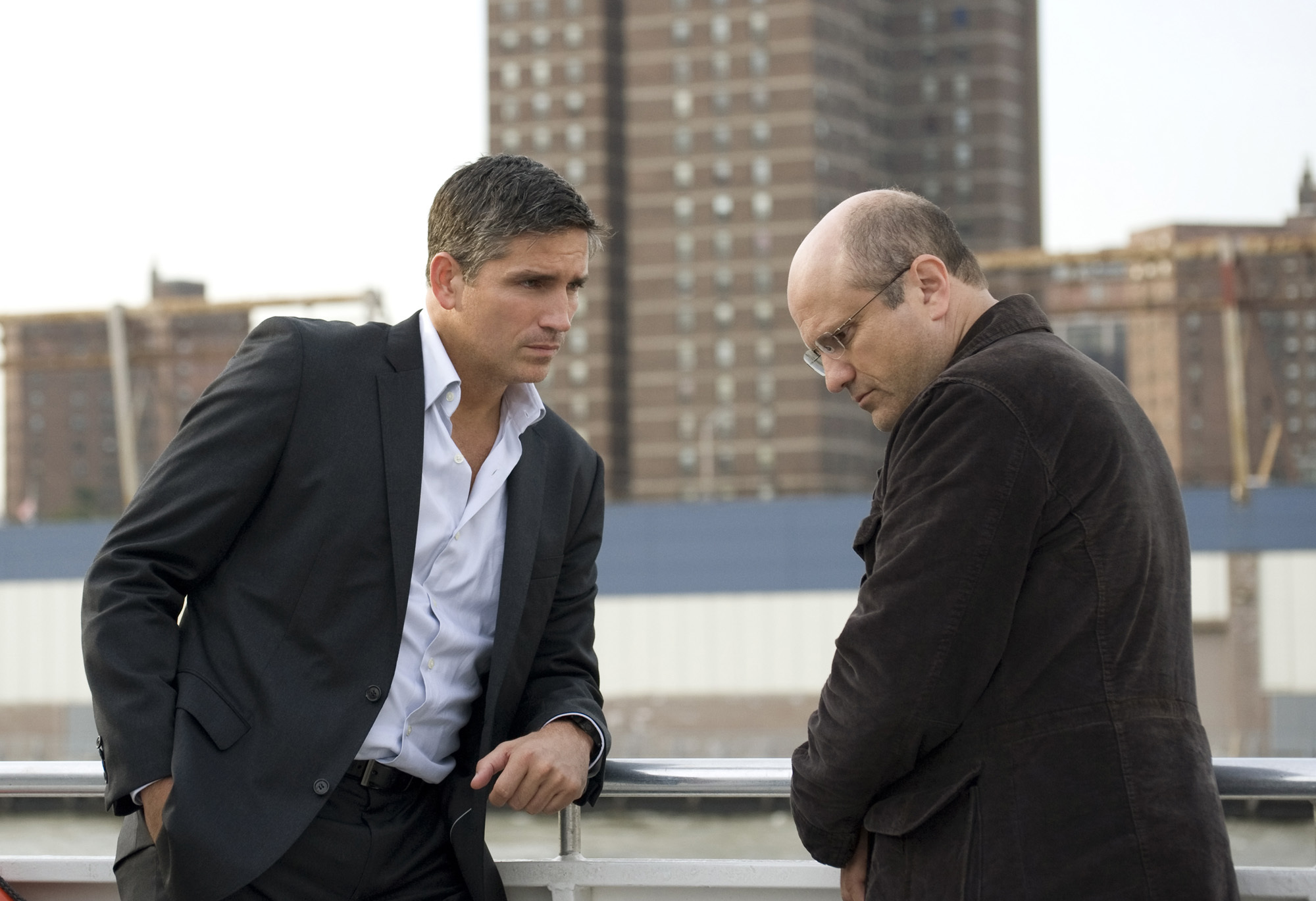 Still of Jim Caviezel and Enrico Colantoni in Person of Interest (2011)