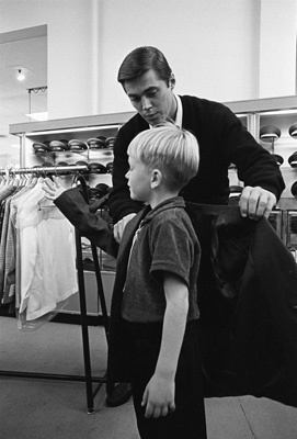 Dennis Cole with his five-year-old son Joey at a department store