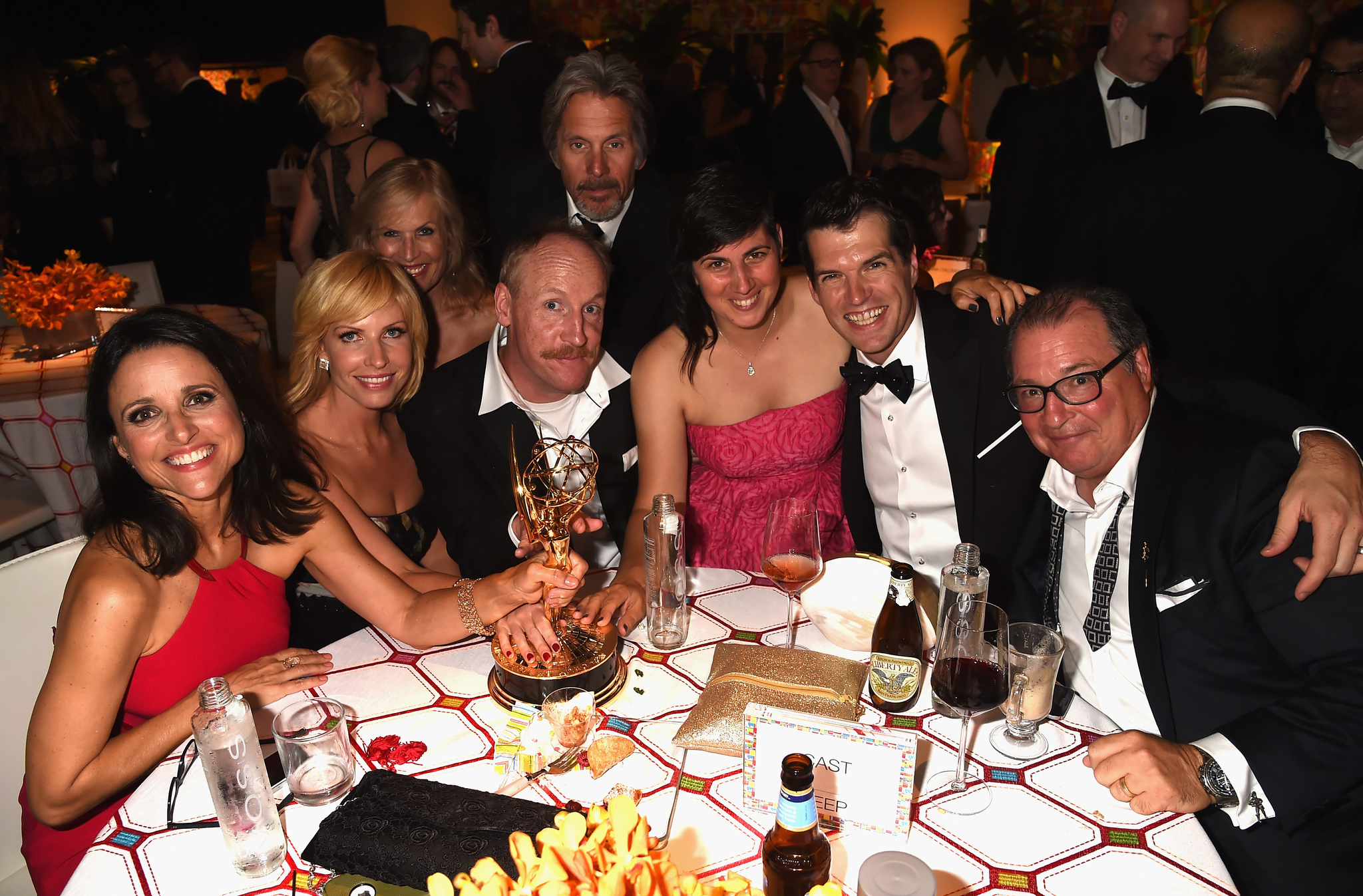 Julia Louis-Dreyfus, Gary Cole, Kevin Dunn, Teddi Siddall, Morgan Walsh, Matt Walsh, Annie Simons and Timothy Simons at event of The 66th Primetime Emmy Awards (2014)