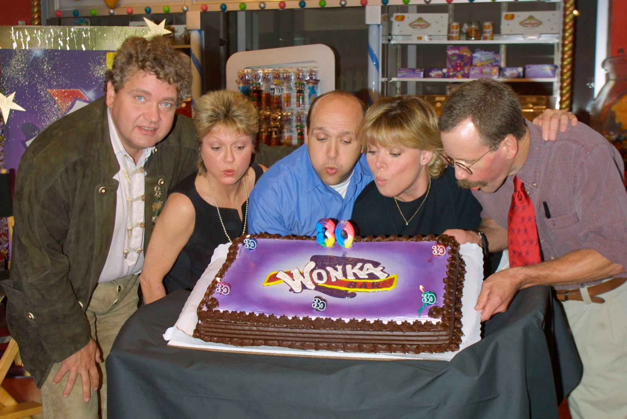 Paris Themmen, Michael Bollner, Julie Dawn Cole, Denise Nickerson and Peter Ostrum