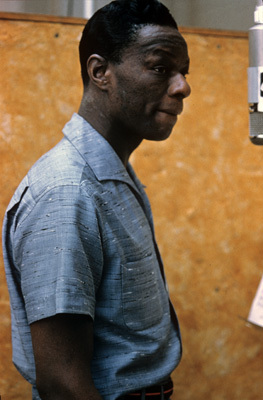Nat 'King' Cole at a Capitol Records recording session circa 1957